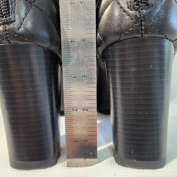 Adrienne Vittadini Trailer Black Leather Block Heel Lace-Up Boots Size 10 M - Picture 4 of 13